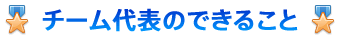 チーム代表のできること